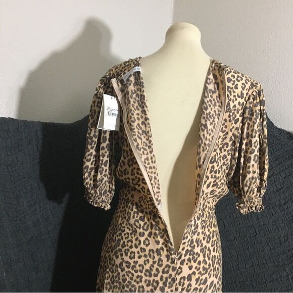 Faithfull the Brand Marie Louise Animal Print Dress Size Large - Picture 8 of 10